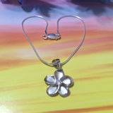 Pretty Hawaiian Plumeria Anklet or Bracelet, Sterling Silver Plumeria CZ Charm Bracelet, A2001 Birthday Mom Wife Girl Valentine Gift