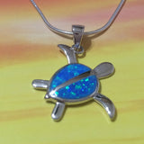 Beautiful Hawaiian Blue Opal Sea Turtle Anklet or Bracelet, Sterling Silver Blue Opal Turtle Charm Bracelet, A2027 Birthday Mom Gift