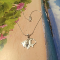 Unique Hawaiian Angel Fish Anklet or Bracelet, Sterling Silver Angel Fish Charm Bracelet, A6125 Birthday Mom Wife Valentine Gift