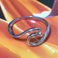 Unique Beautiful Hawaiian Ocean Wave Ring, Sterling Silver Nalu Wave Ring, R2353 Birthday Valentine Anniversary Wife Mom Gift