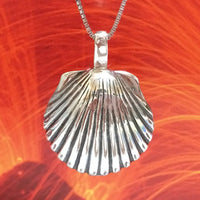 Unique Beautiful Hawaiian Seashell Necklace, Sterling Silver Sea Shell Pendant, N2736 Birthday Mom Valentine Gift