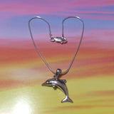 Pretty Hawaiian Dolphin Anklet or Bracelet, Sterling Silver Dolphin Charm Bracelet, A2002 Birthday Mom Wife Valentine Gift, Island Jewelry