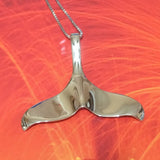 Beautiful Large Hawaiian Whale Tail Necklace, Sterling Silver Whale Tail Pendant, N6103 Birthday Valentine Wife Mom Gift, Statement PC