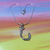 Unique Hawaiian 3D Fish Hook Anklet or Bracelet, Sterling Silver Fish Hook Charm Bracelet, A2013 Birthday Mom Wife Valentine Gift