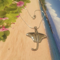 Unique Hawaiian Large Stingray Anklet or Bracelet, Sterling Silver Sting Ray Charm Bracelet, A6110 Birthday Mom Wife Valentine Gift