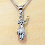 Unique Hawaiian 3D Hula Dancer Necklace, Sterling Silver 3D Hula Girl Charm Pendant, Movable Legs, N2015 Birthday Valentine Mom Girl Gift