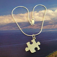 Unique Hawaiian Puzzle Piece Anklet or Bracelet, Sterling Silver Puzzle Charm Bracelet, Autism Awareness Sign, A3444 Birthday Valentine Gift