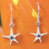 Beautiful Hawaiian Starfish Earring, Sterling Silver Star Fish Dangle Earring, E4046 Valentine Birthday Mom Wife Girl Gift, Island Jewelry