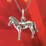 Unique Hawaiian 3D Horse Necklace, Sterling Silver 3D Horse Pendant, High Polish & Oxidized Finish, N2990 Birthday Valentine Wife Mom Gift