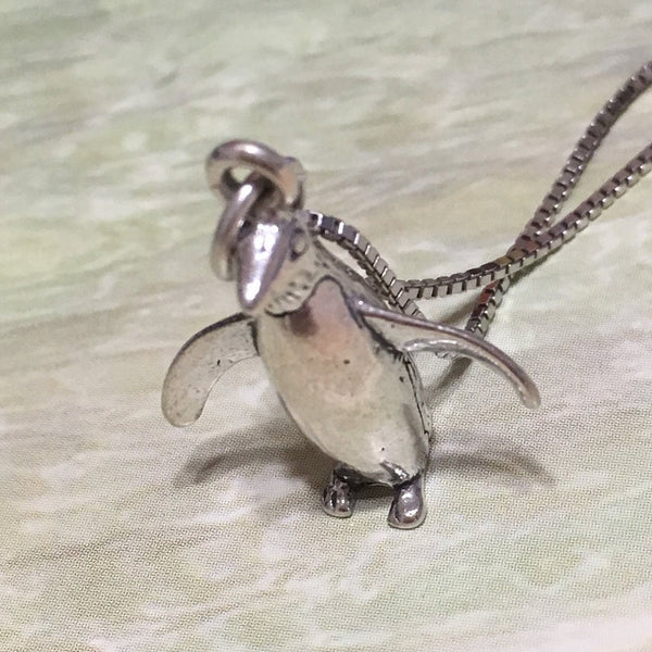 Unique Hawaiian 3D Penguin Necklace, Sterling Silver Cute Penguin Charm Pendant, N2991 Birthday Mom Wife Girl Valentine Gift, Island Jewelry