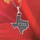 Unique Texas State Map Necklace, Sterling Silver Texas State Charm Pendant, N2992 Birthday Valentine Wife Mom Gift, Texan Jewelry