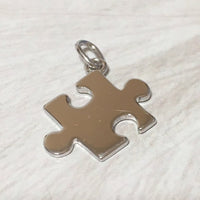 Unique Hawaiian Jigsaw Puzzle Piece Necklace, Sterling Silver Puzzle Piece Charm Pendant, Autism Awareness Sign, N2743 Birthday Mom Gift