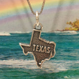 Unique Texas State Map Necklace, Sterling Silver Texas State Charm Pendant, N2992 Birthday Valentine Wife Mom Gift, Texan Jewelry