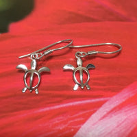 Pretty Hawaiian Sea Turtle Earring, Sterling Silver Turtle Dangle Earring, E4002 Birthday Wife Mom Girl Valentine Gift, Island Jewelry