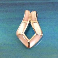 Gorgeous Hawaiian Genuine Pink Mother of Pearl Pendant, 14KT Solid White-Gold Pink MOP Slide, P5166 Statement PC, Birthday Valentine Gift