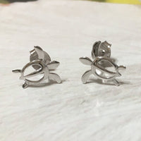 Pretty Hawaiian Small Sea Turtle Earring, Sterling Silver Turtle Stud Earring, E4001 Birthday Wife Mom Girl Valentine Gift, Island Jewelry