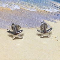 Pretty Hawaiian Starfish Earring, Sterling Silver Star Fish Stud Earring, E4005 Birthday Wife Mom Girl Valentine Gift, Island Jewelry
