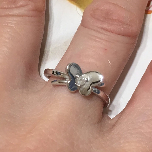 Beautiful Hawaiian Genuine Diamond Butterfly Ring, 14KT Solid White-Gold Diamond Butterfly Ring, R1313 April Birthstone, Birthday Mom Gift