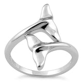 Unique Hawaiian Large Whale Tail Ring, Sterling Silver 2 Whale Tail Ring, R2354 Statement PC, Birthday Anniversary Wife Mom Valentine Gift