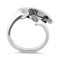 Unique Hawaiian Large Shark Ring, Sterling Silver Killer Shark Ring, R2358 Anniversary Birthday Valentine Gift, Island Jewelry, Statement PC