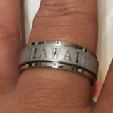Handsome HAWAII Stainless Steel Ring, Hawaiian Stainless Steel Spinning Ring, R1101 Birthday Anniversary Mom Valentine Gift, Island Jewelry