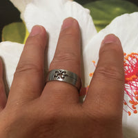 Unique Hawaiian Tiki Stainless Steel Band Ring, Hawaiian Tiki God, R1125 Birthday Mom Wife Anniversary Valentine Gift, Island Jewelry