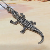 Unique Extra-Large American 3D Alligator Necklace, Sterling Silver Alligator Movable Legs Pendant, N8043 Birthday Gift, Statement PC