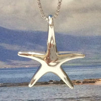 Pretty Hawaiian Starfish Necklace and Earring, Sterling Silver Star Fish Charm Pendant, N2011S Birthday Valentine Wife Mom Girl Gift