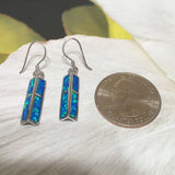 Gorgeous Unique Hawaiian Blue Opal Earring, Sterling Silver Blue Opal Dangle Earring, E4184 Statement PC, Birthday Mom Wife Valentine Gift