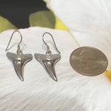 Unique Hawaiian Large 3D Shark Teeth Earring, Sterling Silver Shark Teeth Dangle Earring, E4148A Valentine Birthday Mom Gift
