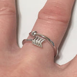 Unique Hawaiian Arrow Ring, Sterling Silver Arrow Ring, Christian Jewelry, R2360 Valentine Birthday Mom Wife Gift, Stackable Ring