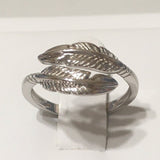 Unique Beautiful Hawaiian Double Feather Ring, Sterling Silver Feather of Protection Ring, R2375 Birthday Valentine Mom Gift