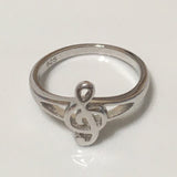 Unique Beautiful Hawaiian Musical Note Ring, Sterling Silver Treble Clef Note Ring, R2373 Birthday Valentine Anniversary Mom Gift