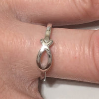 Unique Pretty Hawaiian Fish Ring, Sterling Silver Fisherman of Men Ring, R2370 Valentine Birthday Mom Gift, Stackable Ring