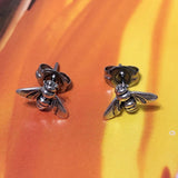 Unique Hawaiian Little Honey Bee Earring, Sterling Silver Buzzing Honey Bee Stud Earring, E8149 Birthday Mom Wife Girl Valentine Gift