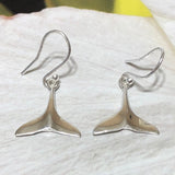 Beautiful Hawaiian Whale Tail Earring, Sterling Silver Whale Tail Dangle Earring, E8139 Valentine Birthday Mom Wife Gift, Island Jewelry