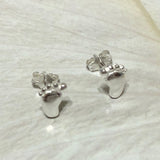 Unique Hawaiian Little Baby Foot Earring, Sterling Silver Foot Stud Earring, E8126 Birthday Mom Wife Girl Valentine Gift
