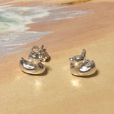 Unique Hawaiian Little Duck Earring, Sterling Silver Duck Stud Earring, E8112 Birthday Mom Wife Girl Valentine Gift, Animal Jewelry