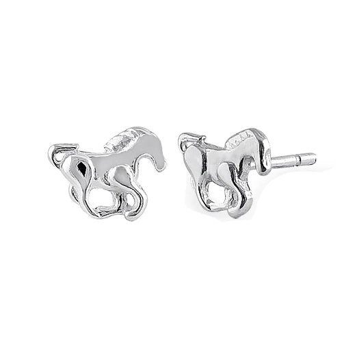 Unique Hawaiian Little Horse Earring, Sterling Silver Horse Stud Earring, E8116 Birthday Mom Girl Valentine Gift, Animal Jewelry