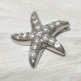 Gorgeous Hawaiian Large Starfish Earring and Necklace, Sterling Silver Star Fish CZ Pendant, N6168S Birthday Valentine Wife Mom Gift