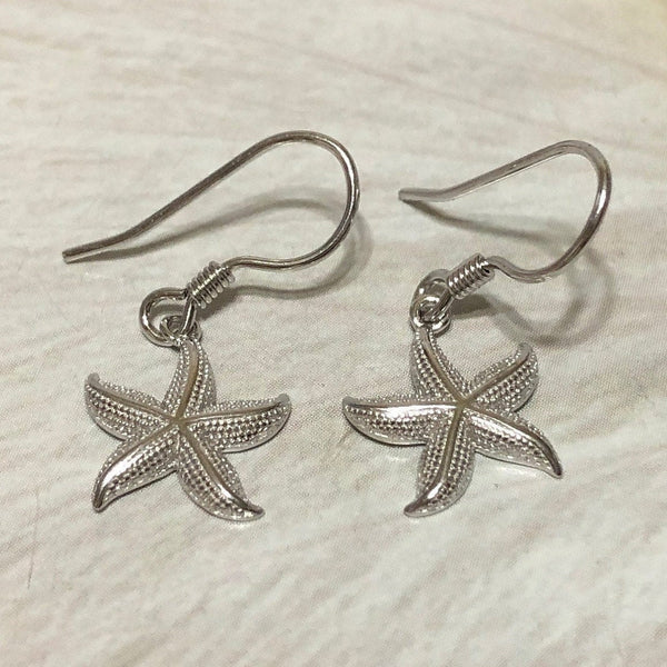 Unique Pretty Hawaiian Starfish Earring, Sterling Silver Star Fish Dangle Earring, E8138 Valentine Birthday Mom Girl Gift, Island Jewelry