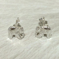 Unique Small Hawaiian Elephant Earring, Sterling Silver Elephant Stud Earring, E8115 Birthday Mom Wife Girl Valentine Gift, Animal Jewelry