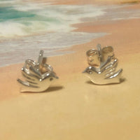 Unique Hawaiian Little Dove Bird Earring, Sterling Silver Bird Stud Earring, E8107 Birthday Mom Wife Girl Valentine Gift