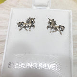 Unique Hawaiian Small Unicorn Earring, Sterling Silver Unicorn Stud Earring, E8157 Birthday Valentine Girl Mom Gift