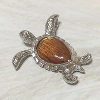 Unique Hawaiian Genuine Koa Wood Sea Turtle Necklace, Sterling Silver Koa Wood Turtle Pendant, N8174 Birthday Valentine Gift, Statement PC