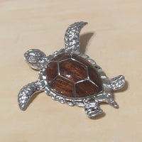 Beautiful Hawaiian Genuine Koa Wood Sea Turtle Necklace, Sterling Silver Koa Wood Turtle Pendant, N8175 Birthday Mom Valentine Gift