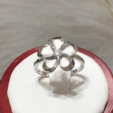 Beautiful Hawaiian Plumeria Ring, Sterling Silver Plumeria CZ Ring, R1059 Birthday Anniversary Mom Wife Girlfriend Valentine Gift