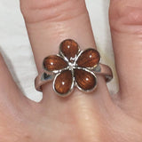 Stunning Hawaiian Genuine Koa Wood Plumeria Ring, Sterling Silver Koa Plumeria Flower Ring,R1017A Birthday Mom Wife Valentine Gift