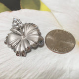 Gorgeous Hawaiian X-Large Hibiscus Necklace, Hawaii State Flower, Sterling Silver Hibiscus CZ Pendant N2346 Birthday Mom Gift, Statement PC
