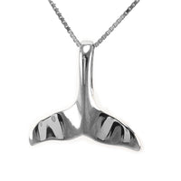 Pretty Hawaiian Whale Tail Necklace, Sterling Silver Whale Tail Charm Pendant, N2006 Birthday Valentine Wife Mom Girl Gift, Island Jewelry
